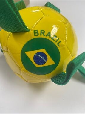 Brazil Yellow & Green Soccer Ball Dog Toy by
